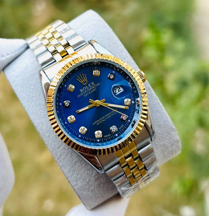 Luxury lue and Golden Chronograph Men's Watch