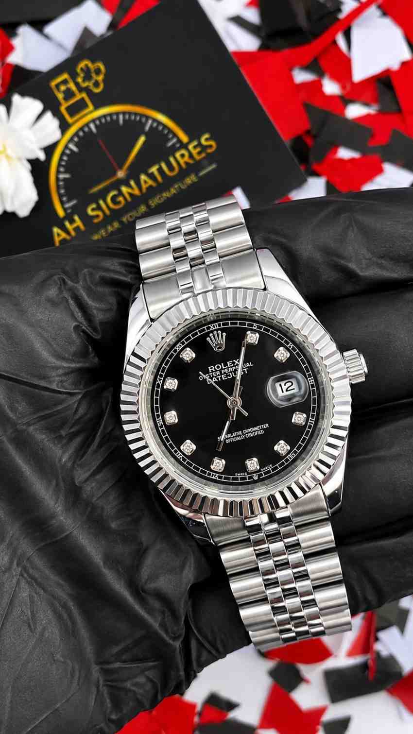 Luxury Black and Silver Chronograph Men's Watch