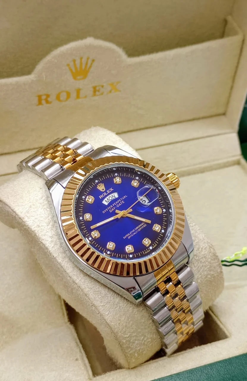 Luxury lue and Golden Chronograph Men's Watch
