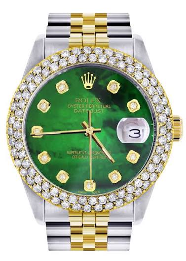Luxury Green and Golden Dial Chronograph Watch