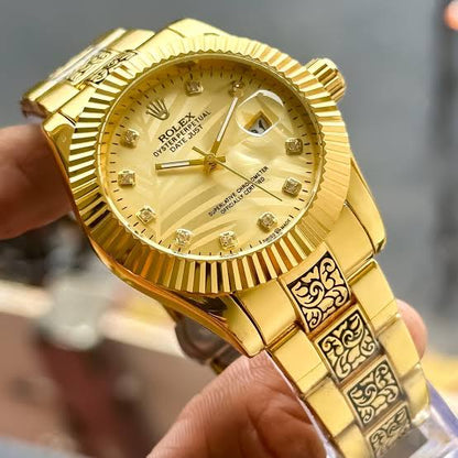 Luxury Men's Golden Chronograph Watch