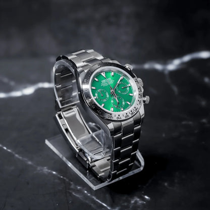 Luxury Green Dial Chronograph Watch
