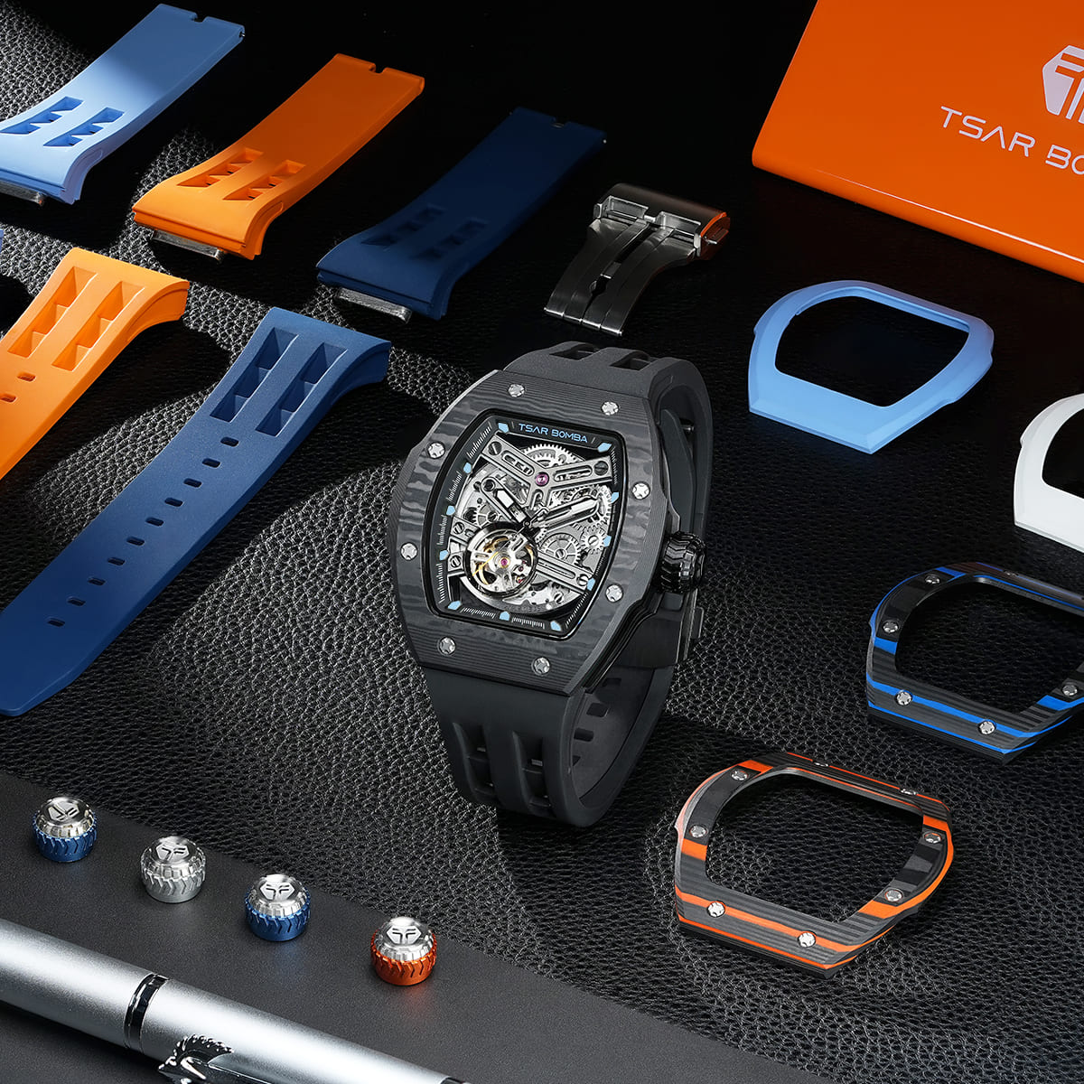 TSAR BOMBA TB8218 Luxury Skeleton Automatic Watch for Men