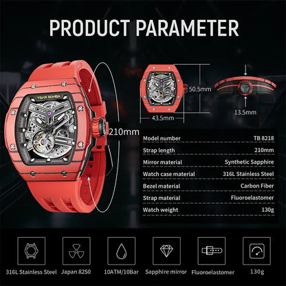 TSAR BOMBA TB8218 Luxury Skeleton Automatic Watch for Men