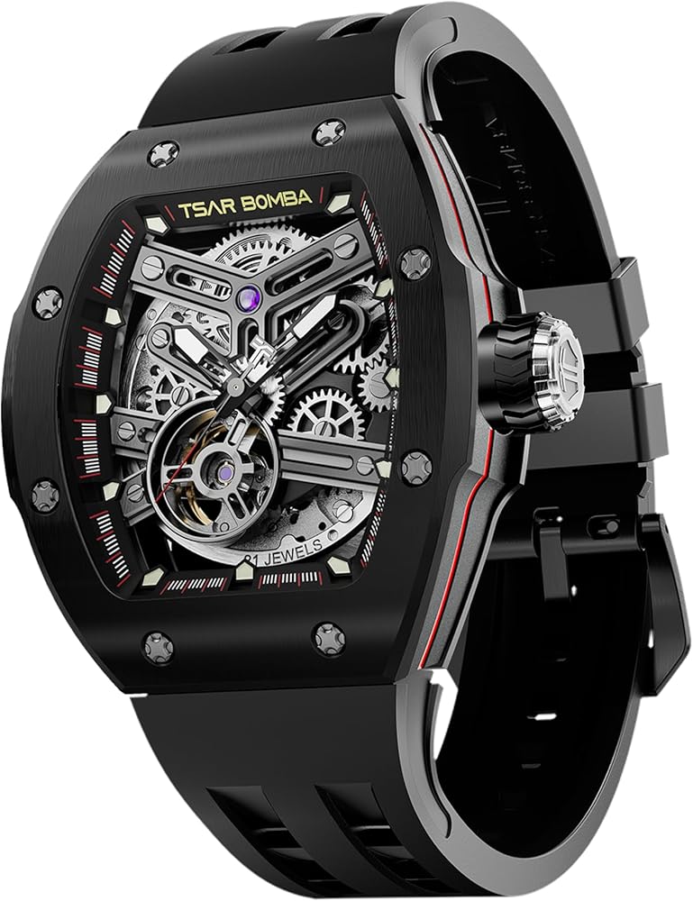 TSAR BOMBA TB8218 Luxury Skeleton Automatic Watch for Men